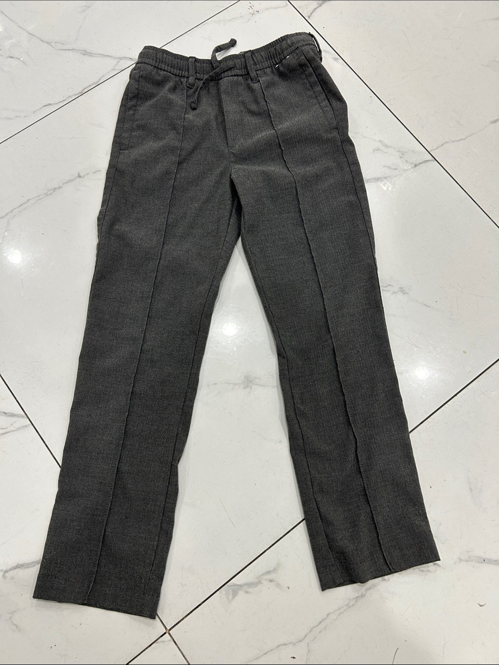 Abercrombie & Fitch Charcoal Gray Kids Drawstring Trousers